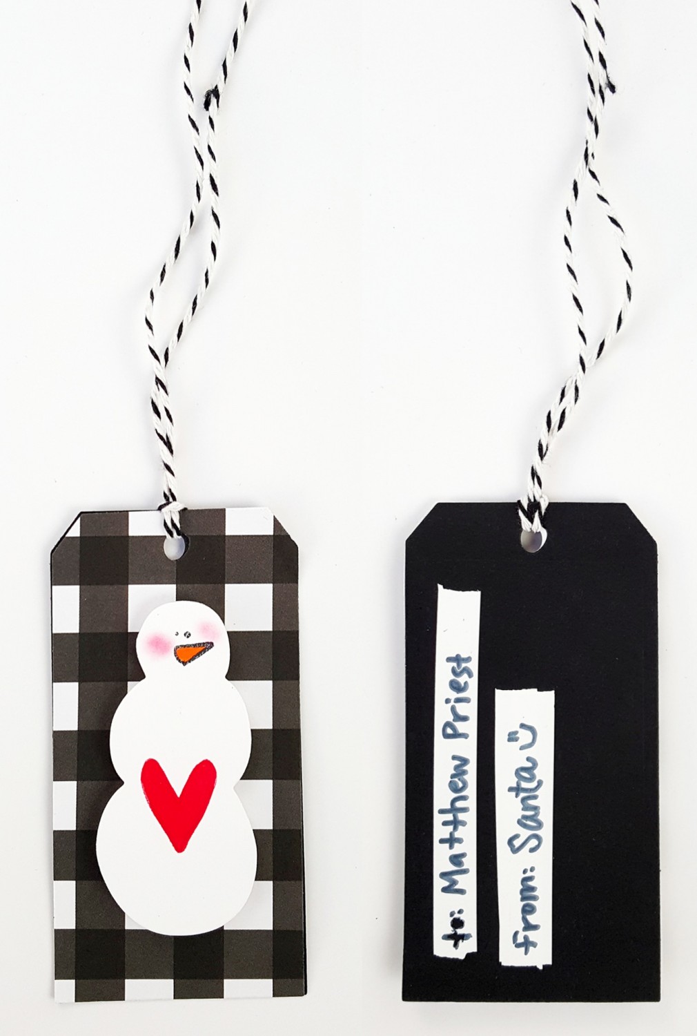 Black and White Christmas Gift Tag JPriest