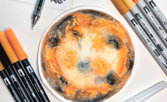 Create a Sponge Paint Galaxy With Tombow Products! #tombow