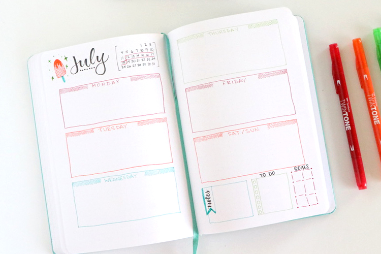 Easy bullet journal frame ideas