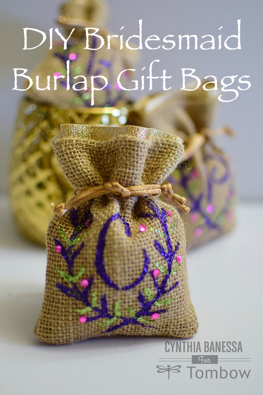 DIY Bridesmaid Burlap Gift Bags