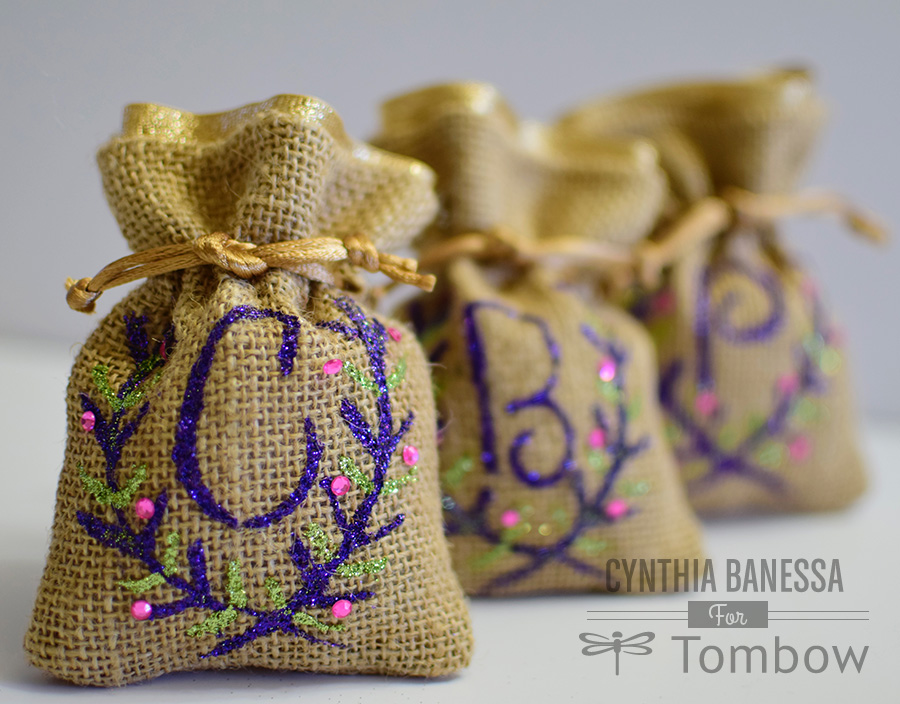 DIY Bridesmaid Monogram Burlap Gift Bag