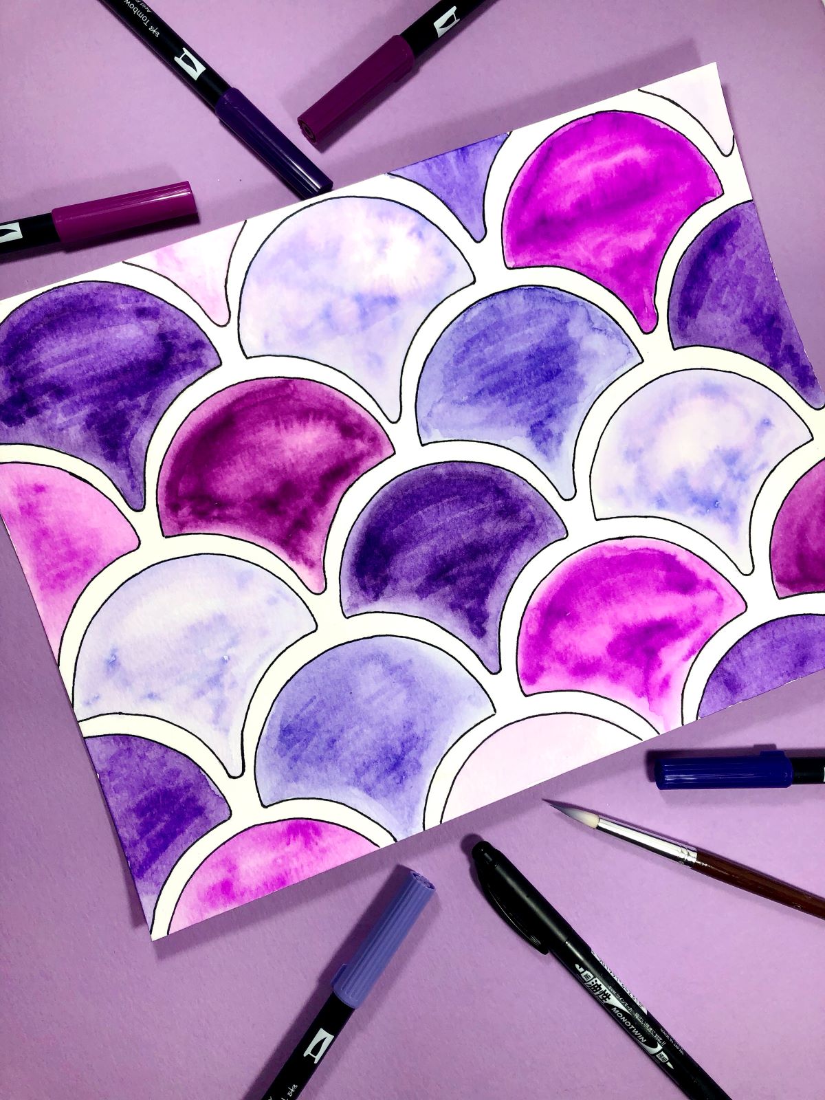 Create vibrant watercolor art with @tombowusa Dual Brush Pens. Learn how with @aheartenedcalling #tombow #watercolor #art