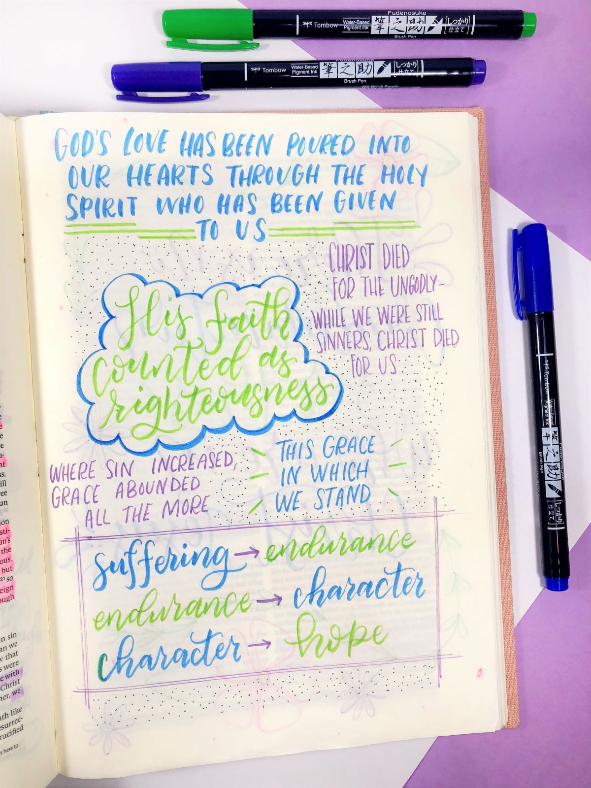 5 Creative Ways to Use Tombow's Fudenosuke Colors. Learn how with @aheartenedcalling #tombow #tombowusa #fudenosukecolors