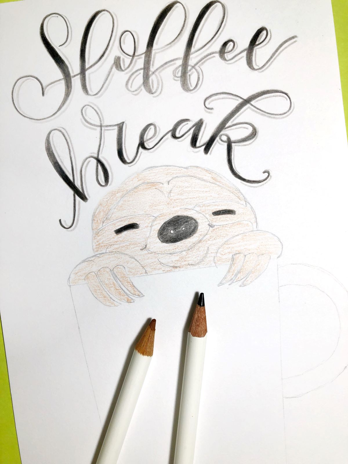 Blend Tombow's Irojiten Colored Pencils to Create Sloth Art. Learn with @aheartenedcalling #tombow #coloredpencils