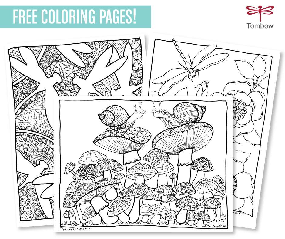 Gorgeous Free Coloring Pages for Adults and a Chance to Win Tombow Markers  - Easy Peasy and Fun