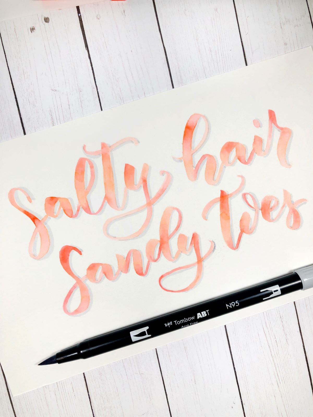 Use @tombowusa Dual Brush Pens to create Coral Inspired Watercolor Lettering. Follow this tutorial from @aheartenedcalling #tombow #tombowusa #aheartenedcalling