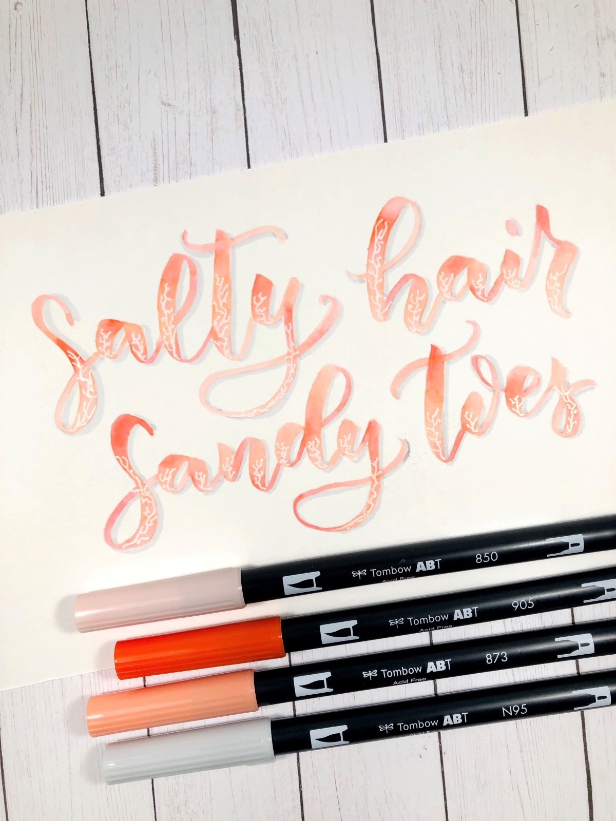 Use @tombowusa Dual Brush Pens to create Coral Inspired Watercolor Lettering. Follow this tutorial from @aheartenedcalling #tombow #tombowusa #aheartenedcalling