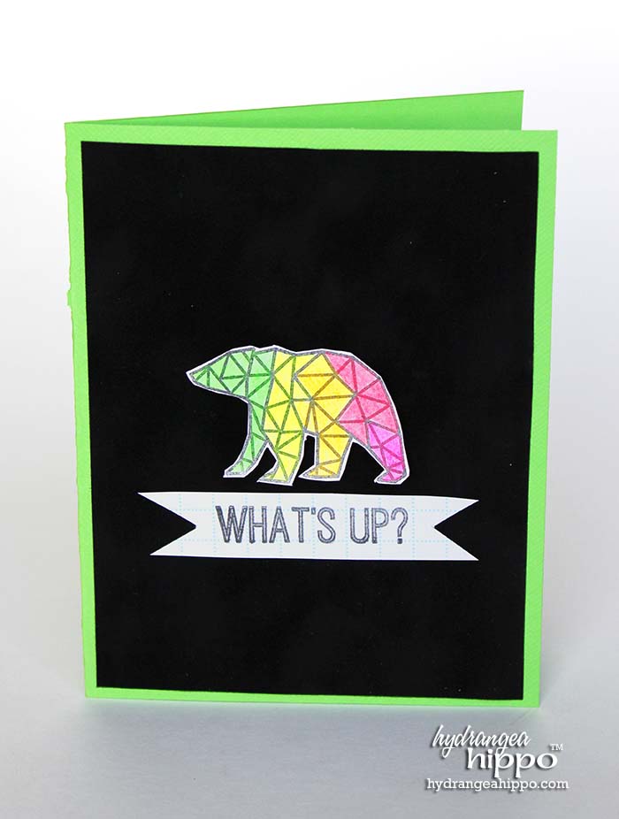 Create a Neon Card that Pops with Black Suede Cardstock and Tombow Irojiten Colored Pencils - Jennifer Priest