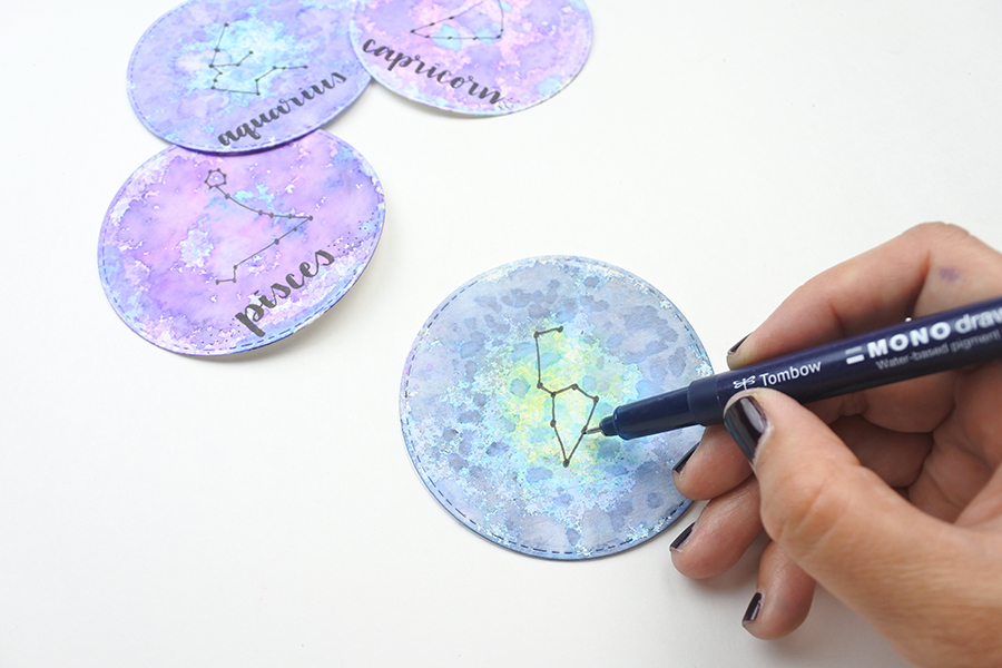 Creating Galaxies and Zodiac Illustrations by Renee Day for www.tombowusa.com