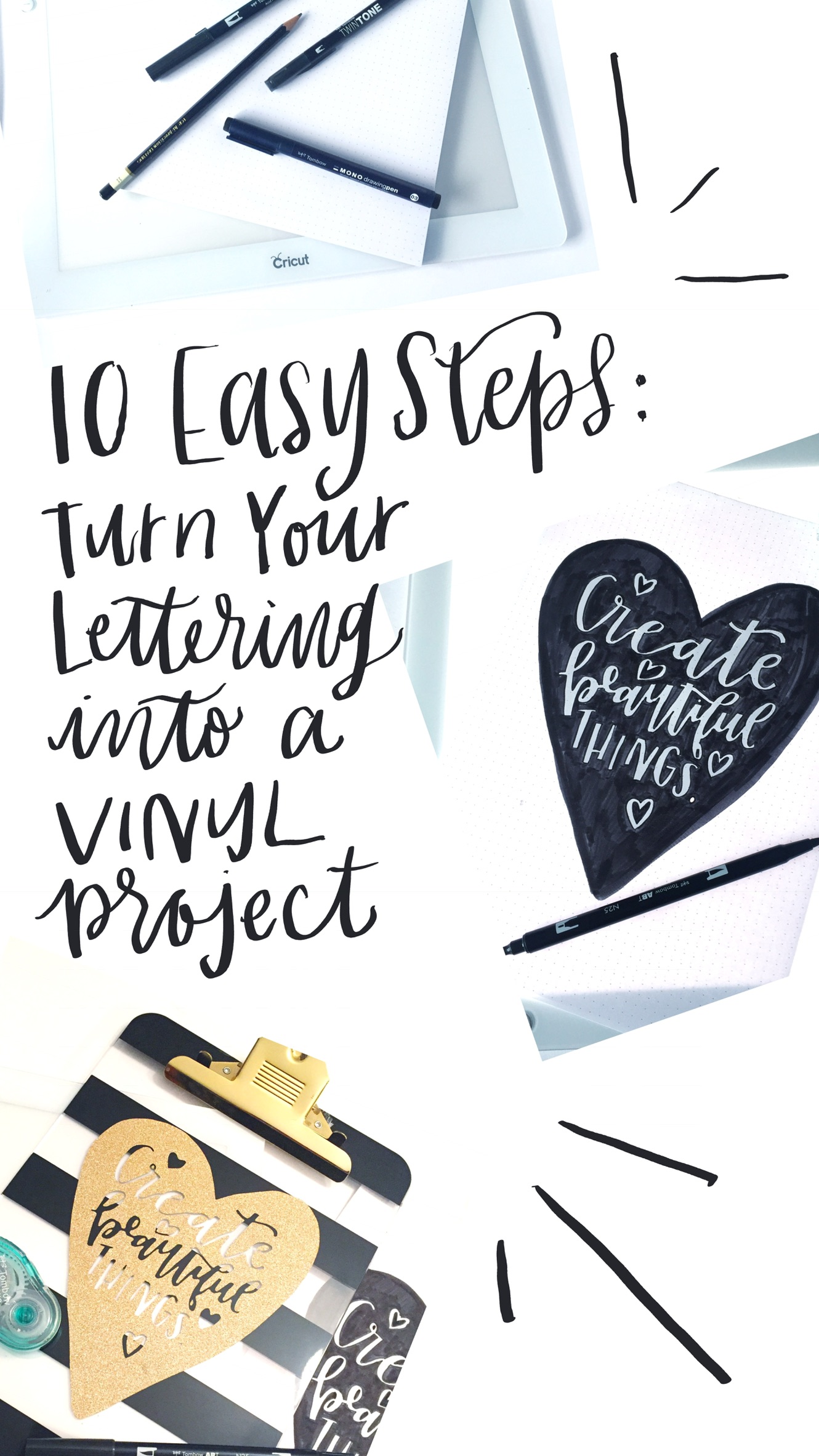 Lauren Fitzmaurice of @renmaecalligraphy takes you through 10 easy steps of transforming your own lettering into a fun and unique vinyl project using Cricut and Tombow USA products. For more lettering tips and tricks, follow Lauren on Instagram @renmadecalligraphy or on renmadecalligraphy.com.