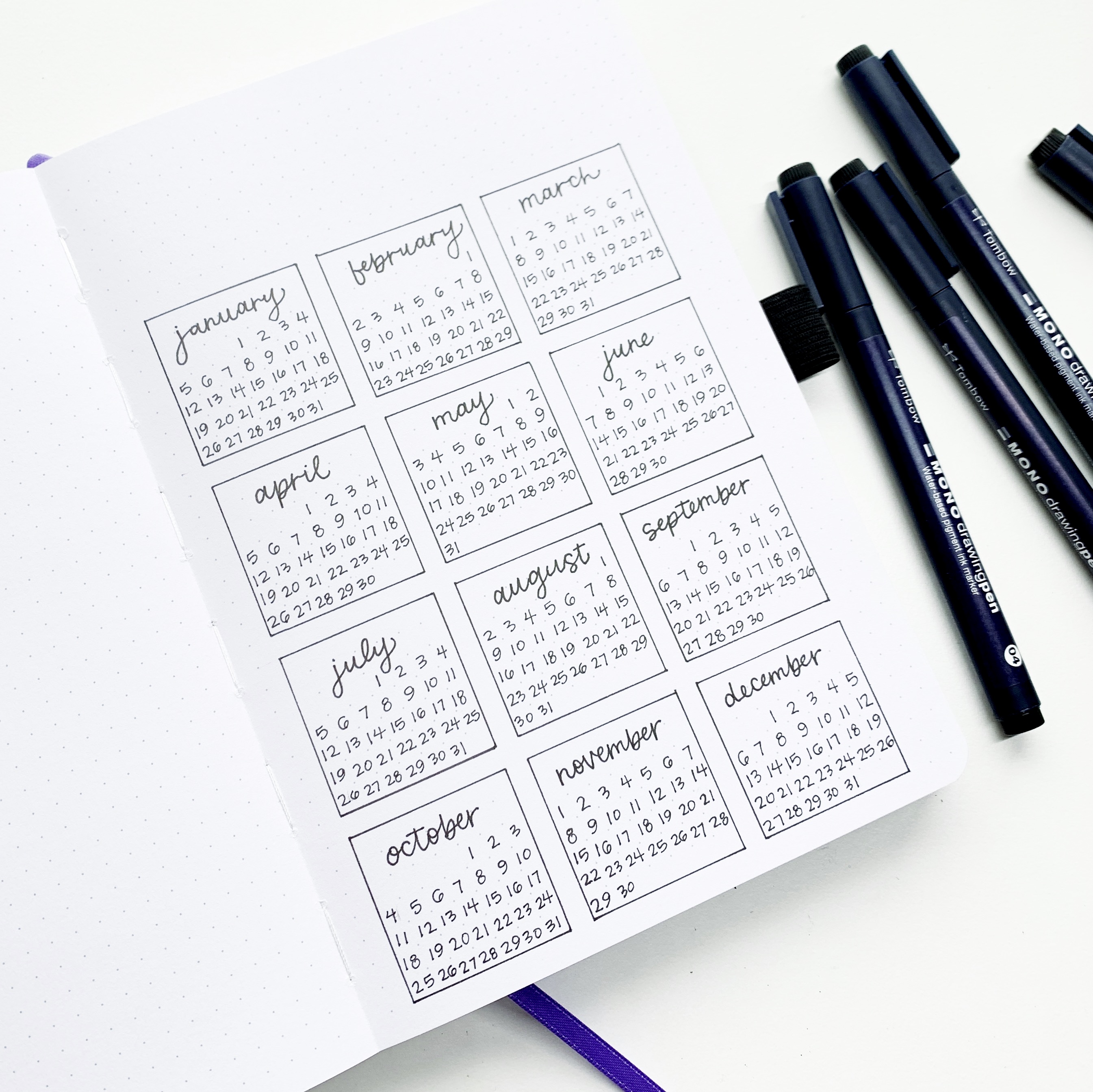 Bullet Journal : créer son calendrier aux Signo Colors
