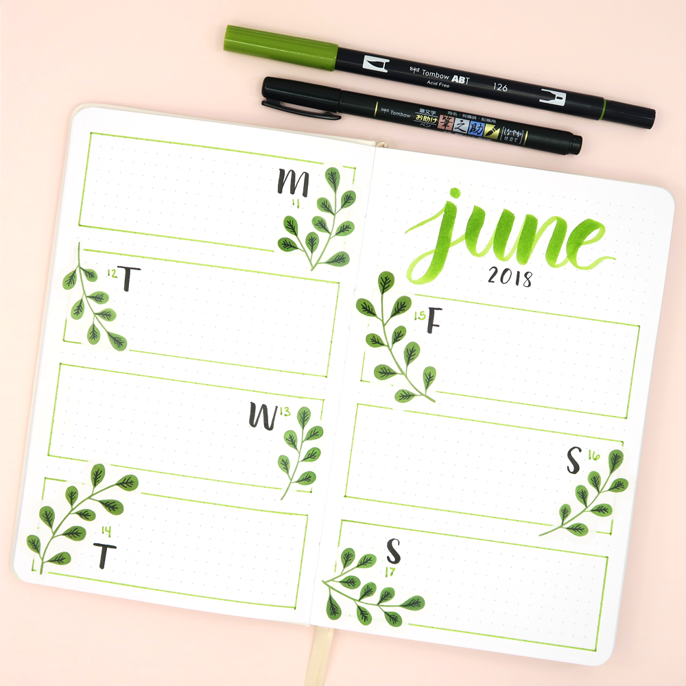 3 Quick and Easy Journal Spreads for Busy Weeks with @tombowusa @archerandolive and @popfizzpaper