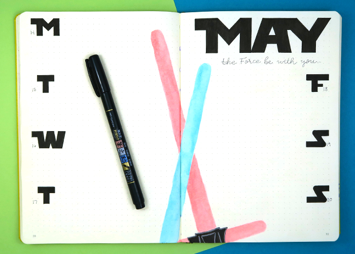 How to Create a Lightsaber Journal Spread with Tombow MONO Edge Highlighters @tombowusa @popfizzpaper