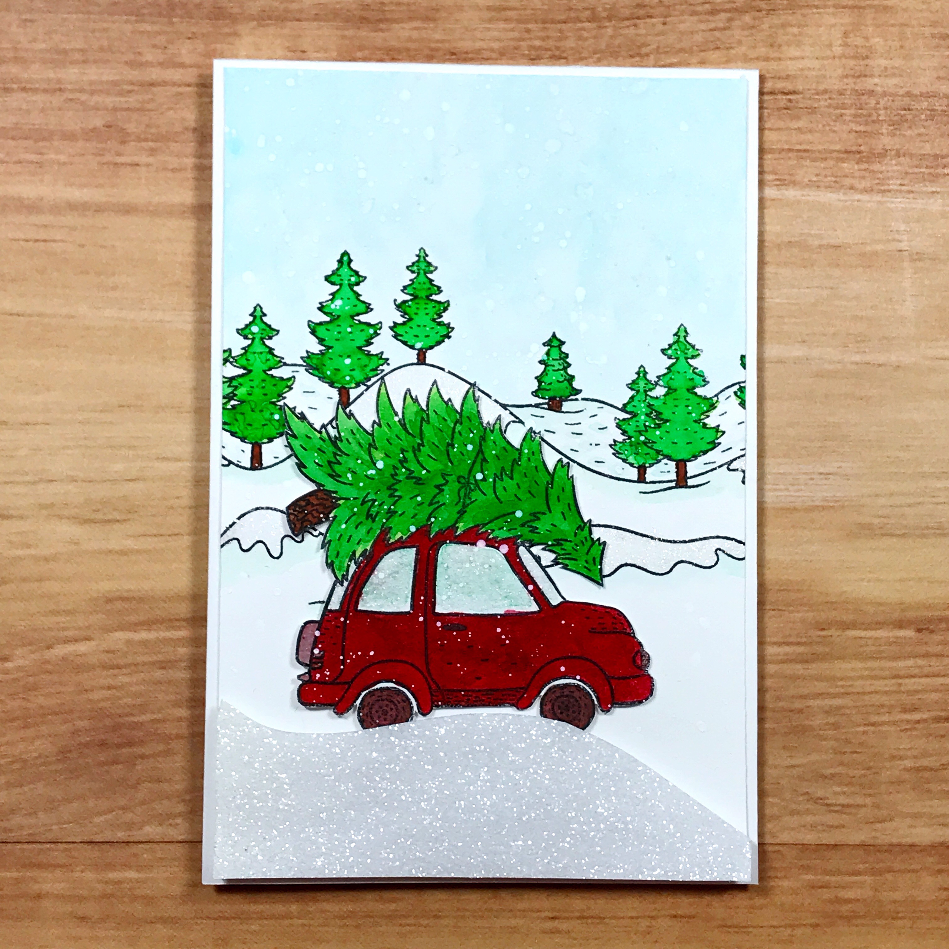 Winter Watercolors Handmade Card @tombowusa @popfizzpaper #tombowusa #pfplovestombow