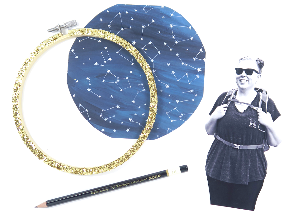 Self Portrait Embroidery Hoop with @tombowusa and @popfizzpaper