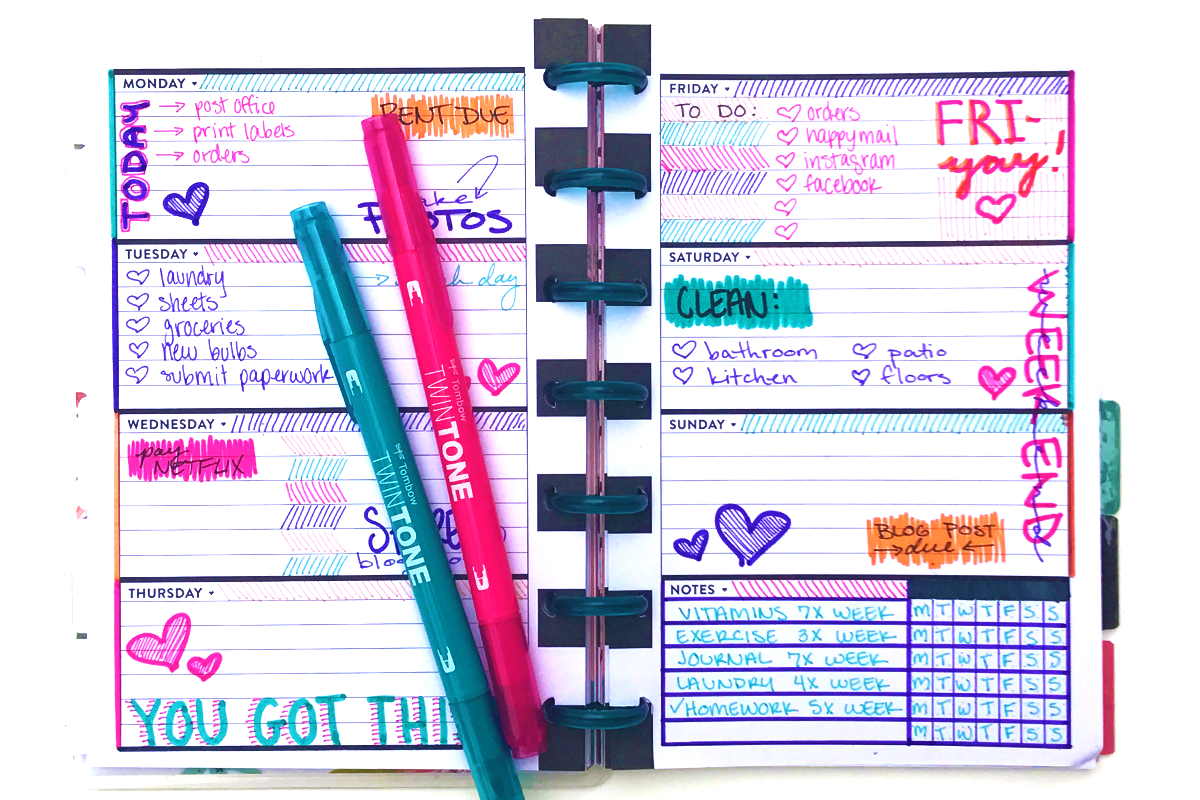 10 Ways to Use Tombow TwinTone Markers in Your Planner