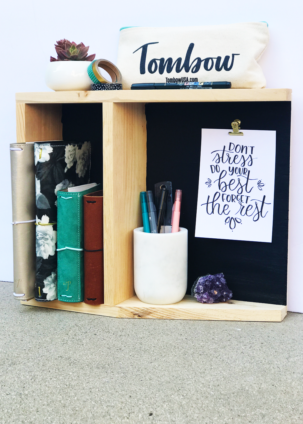 Walnut Hollow Travelers Notebook Planning Shelf with TombowUSA and PopFizzPaper @tombowusa @popfizzpaper #pfplovestombow