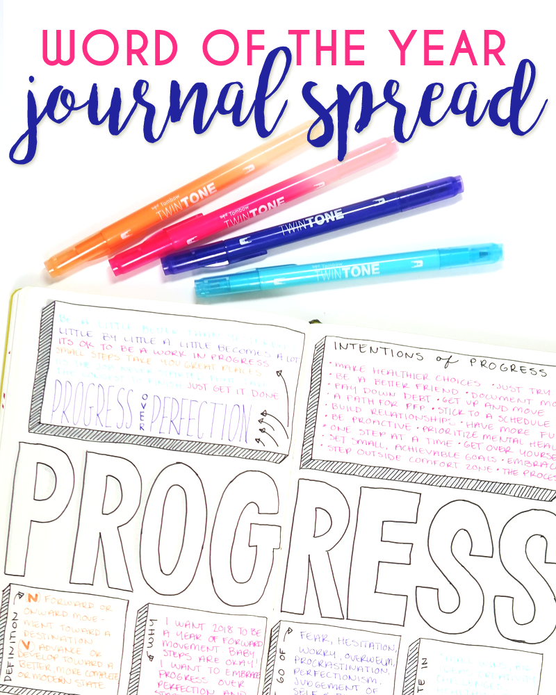 Tombow PopFizzPaper Dot Journal Spread One Little Word