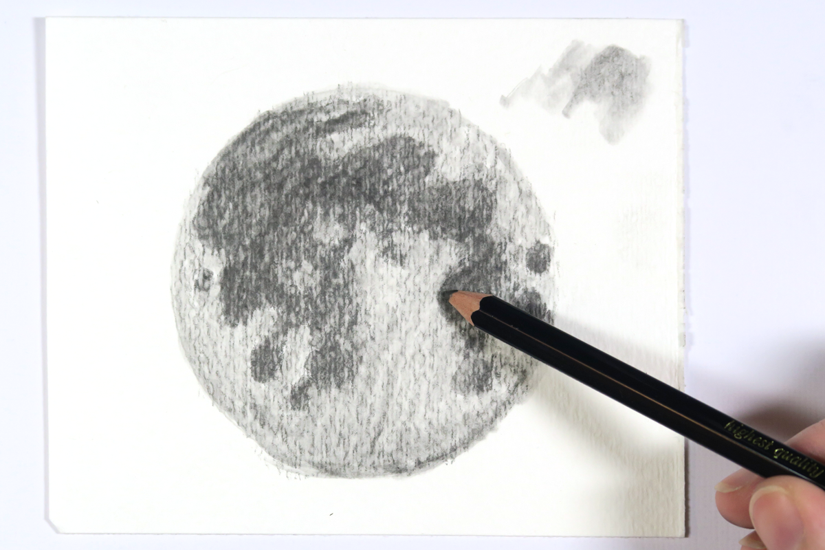 Moon Drawing using Tombow MONO Drawing Pencils with @tombowusa and @popfizzpaper #pfplovestombow