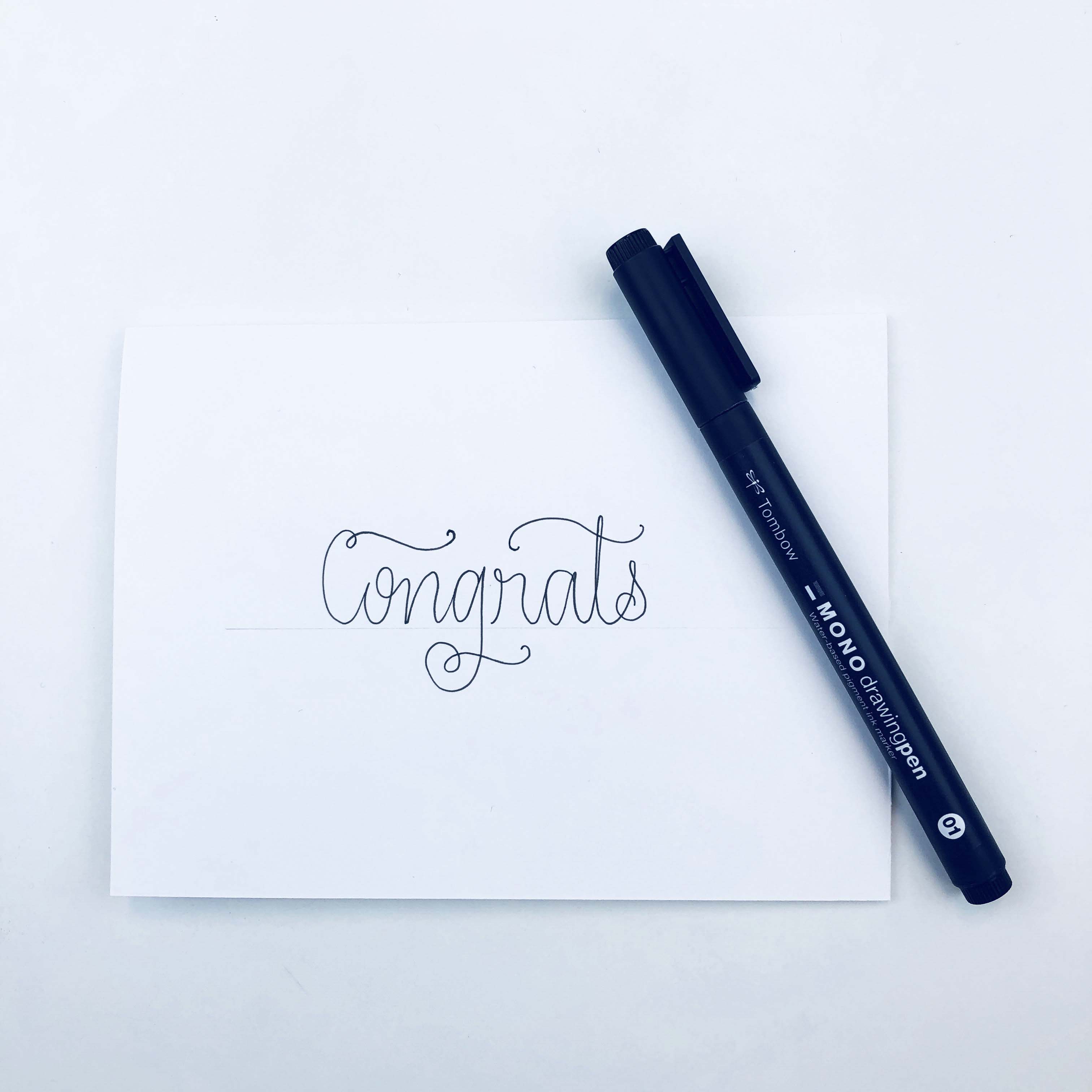 DIY wedding congratulations card tutorial with Tombow #wedding #diywedding #handlettering