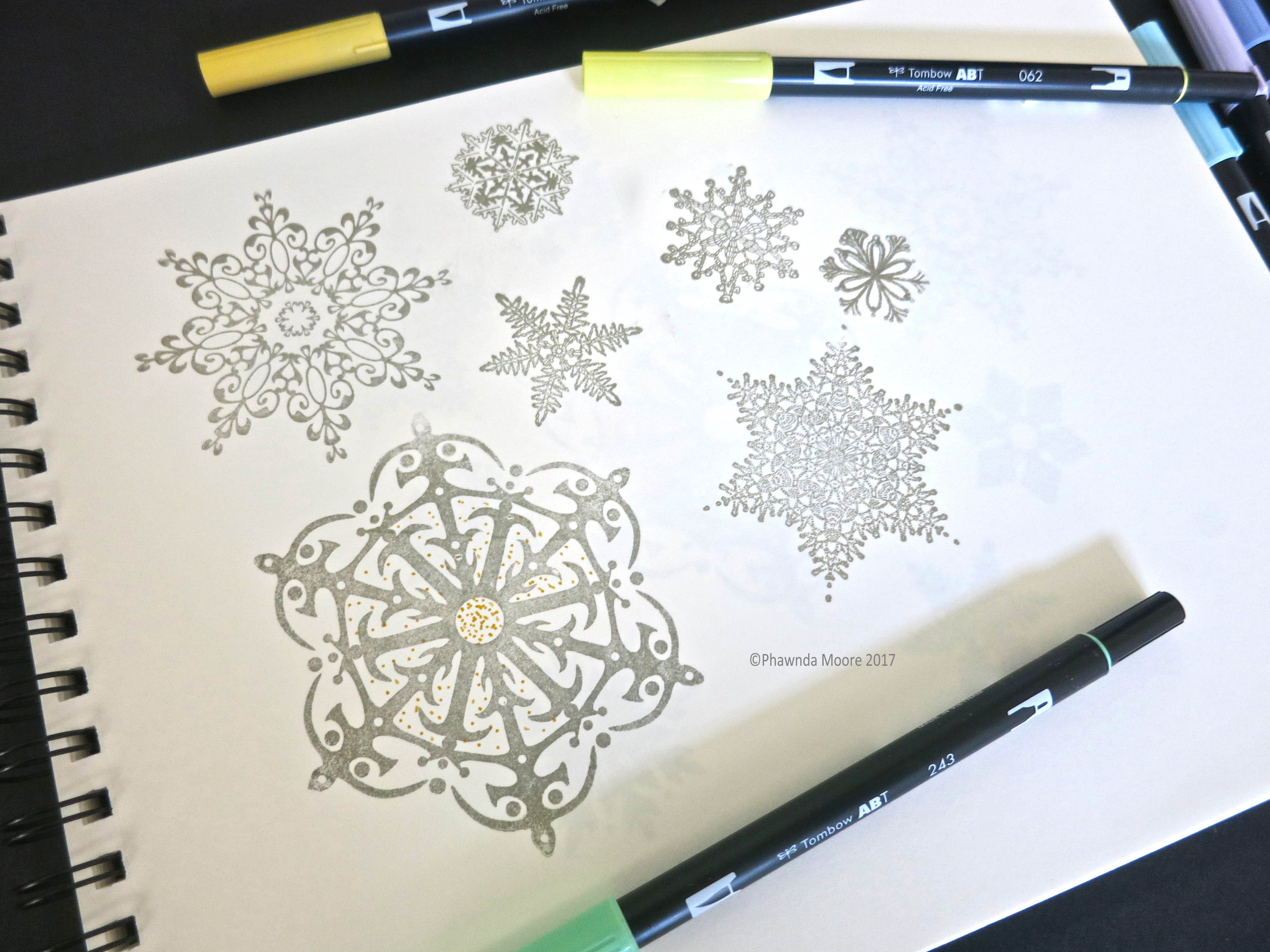 How to draw snowflakes with Tombow's Pastel Dual Brush Pen 10-pack