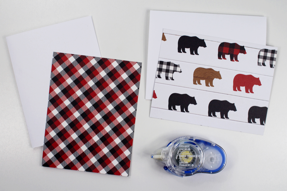 Make matching cards to go with the envelopes made with Little Lumberjack paper from Echo Park