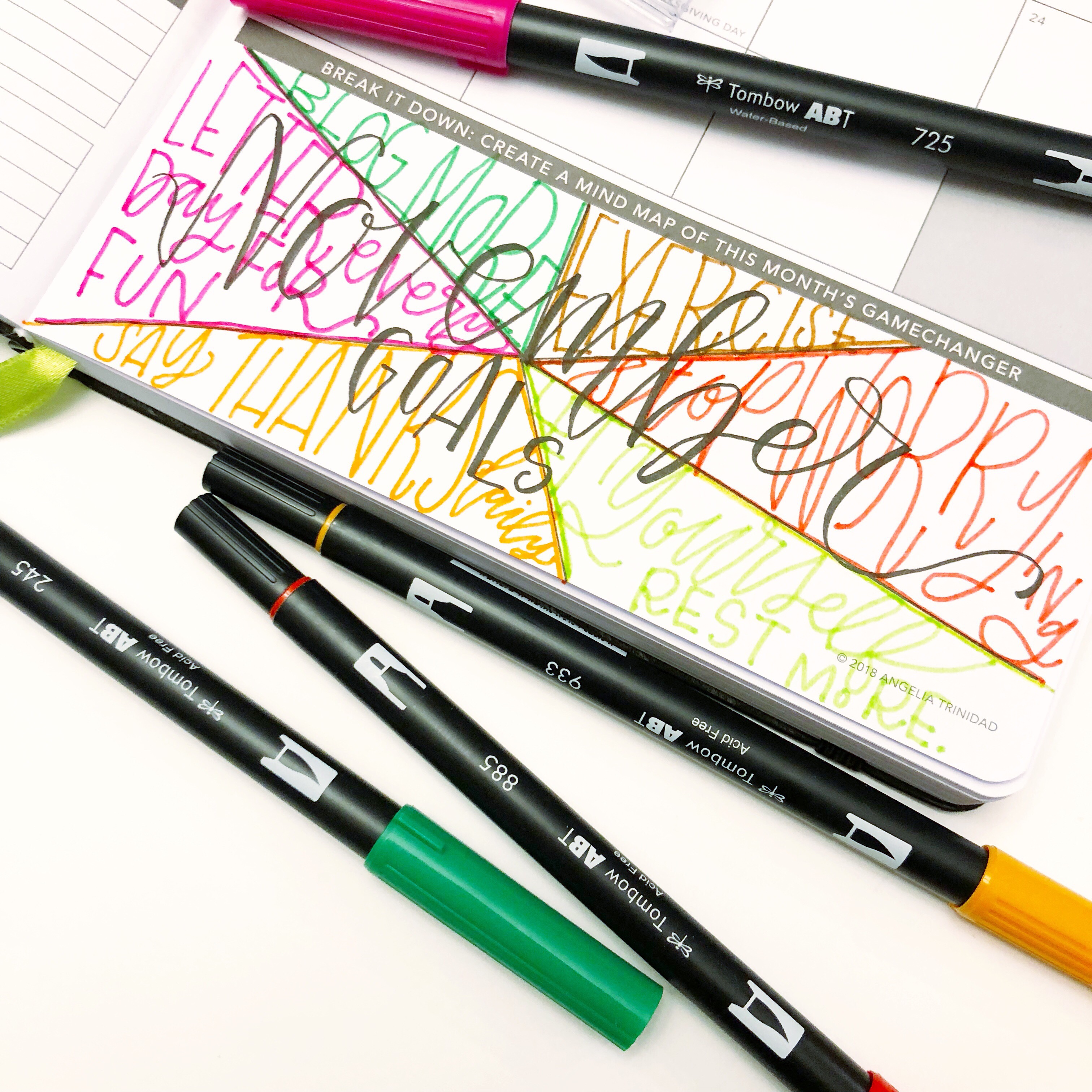 Lauren Fitzmaurice of Renmade Calligraphy shows three fun ways to incorporate a color palette into your planning using Tombow Brush Pens and a Passion Planner.