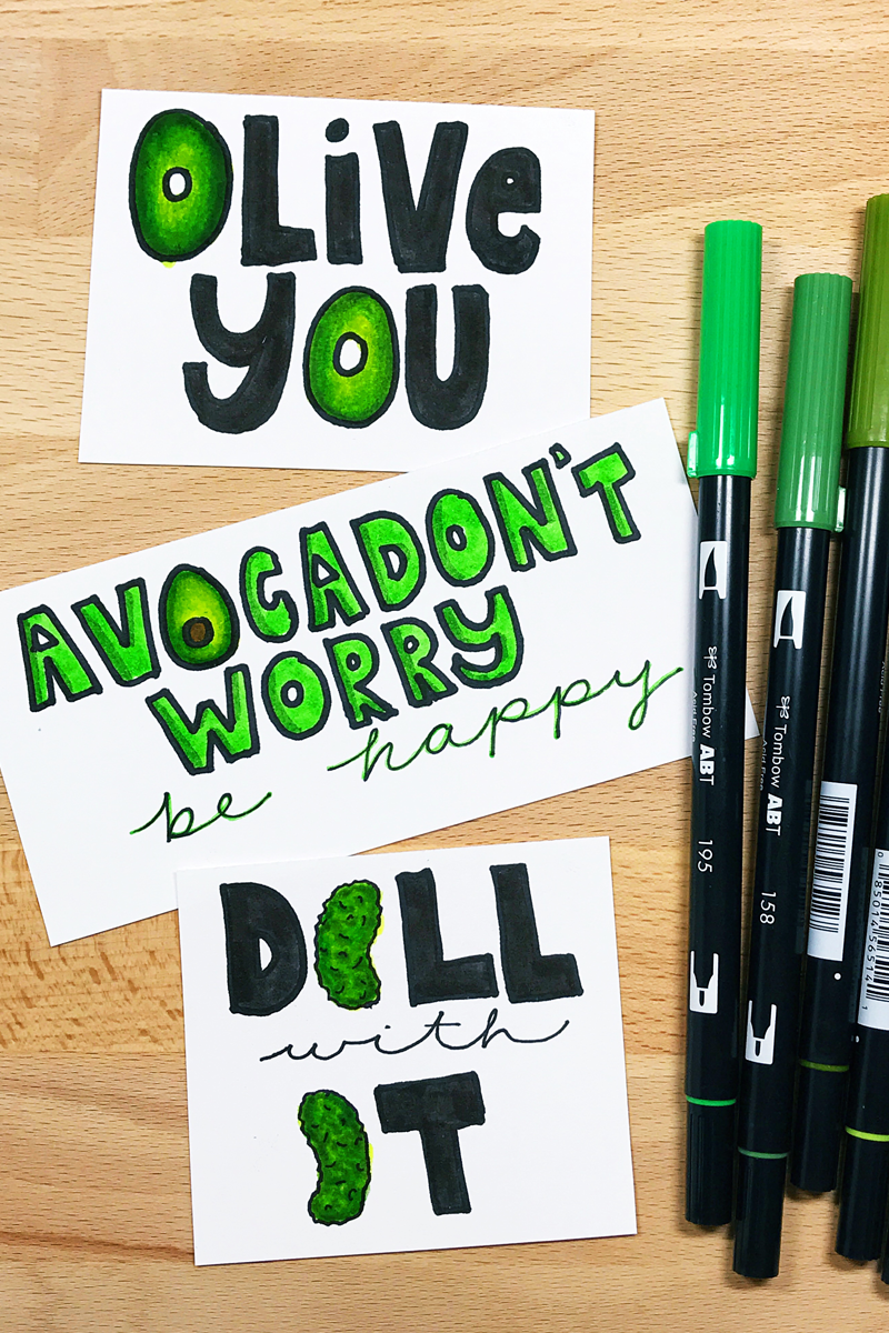 Letter Funny Phrases With Tombow Dual Brush Pens