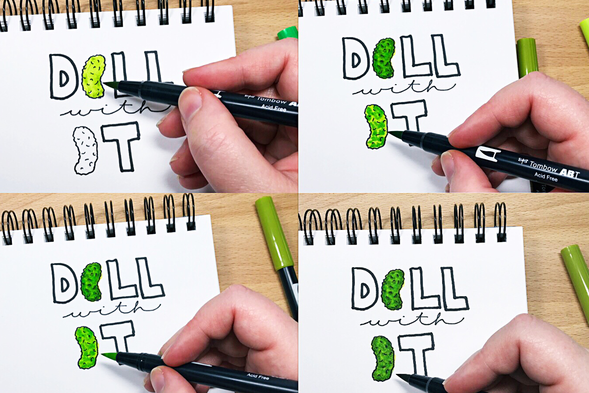 Dill With It Letter Funny Phrases With Tombow Dual Brush Pens