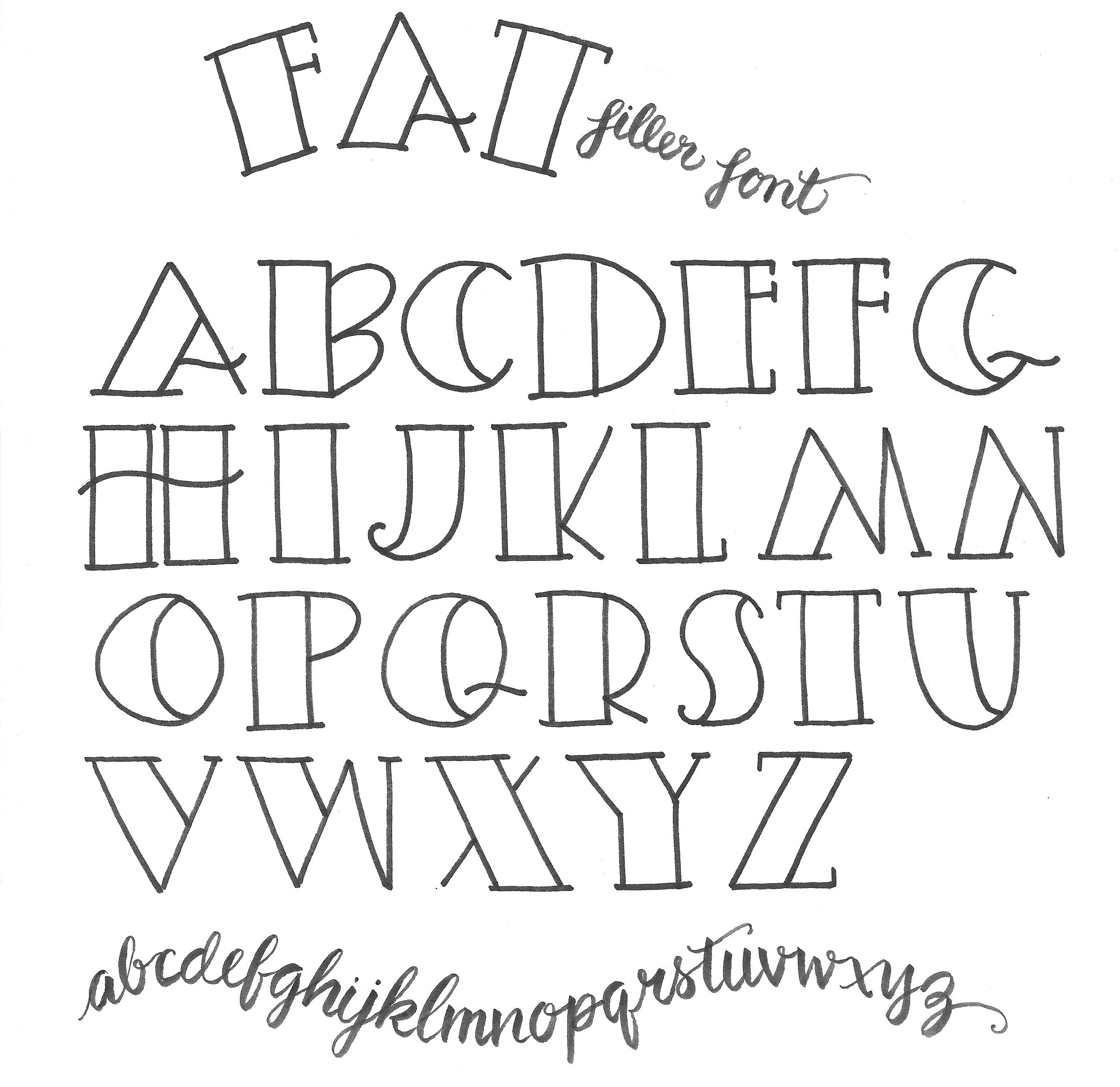 @mariebrowning Simple lettering Fat Filler Font