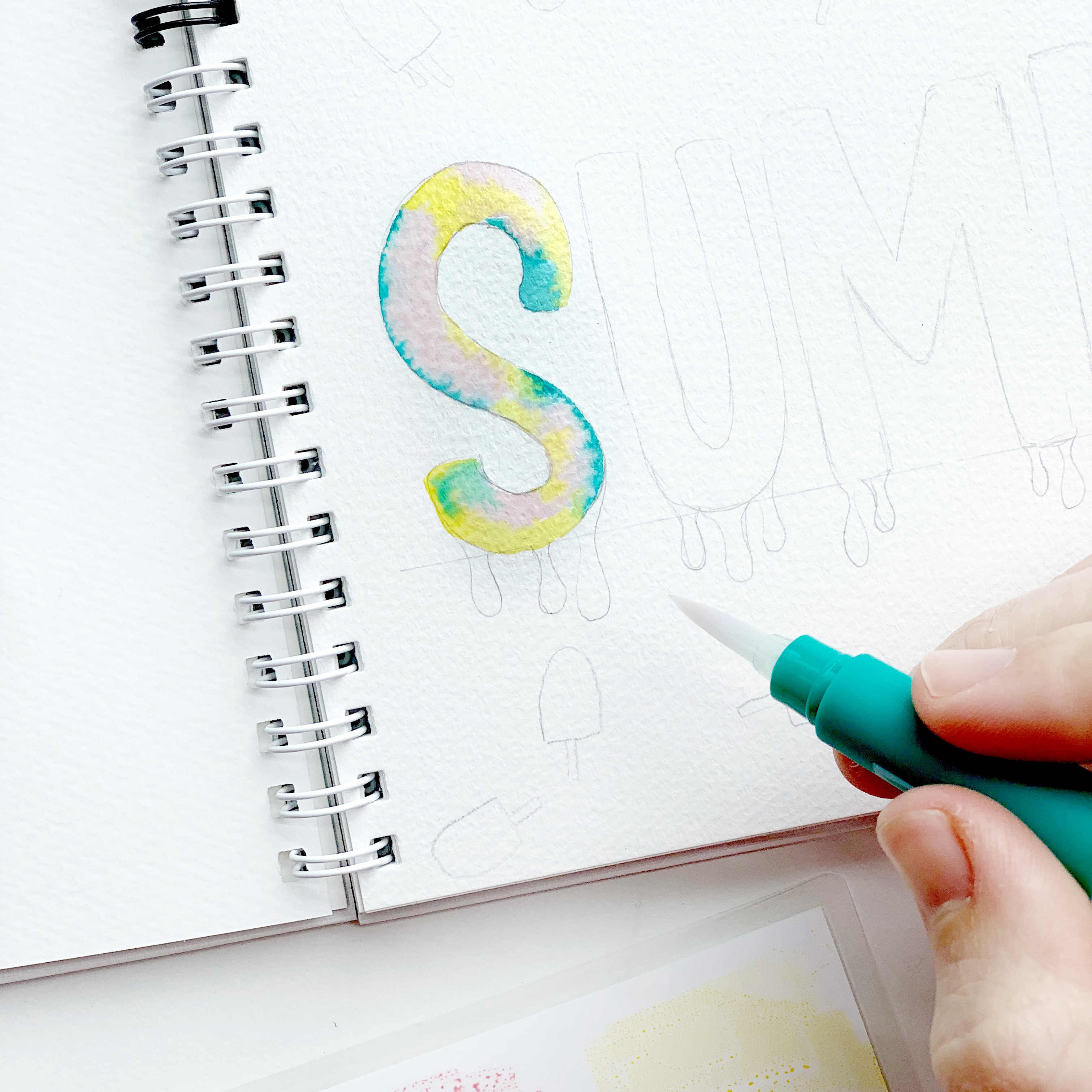 Learn how to create summer popsicle lettering with Adrienne from @studio80design!