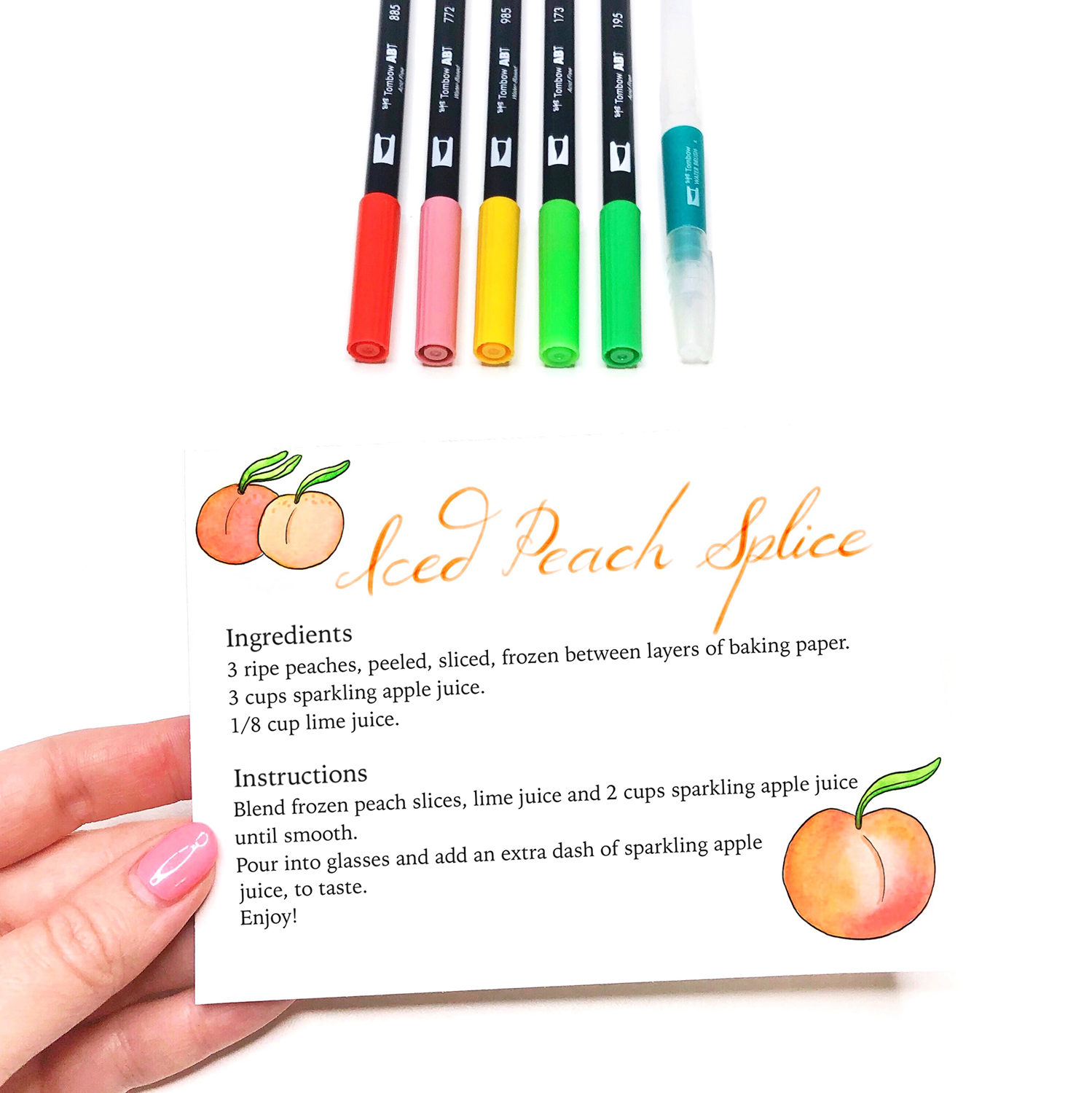 Create a Watercolor Peach with Jessica Mack on behalf of Tombow