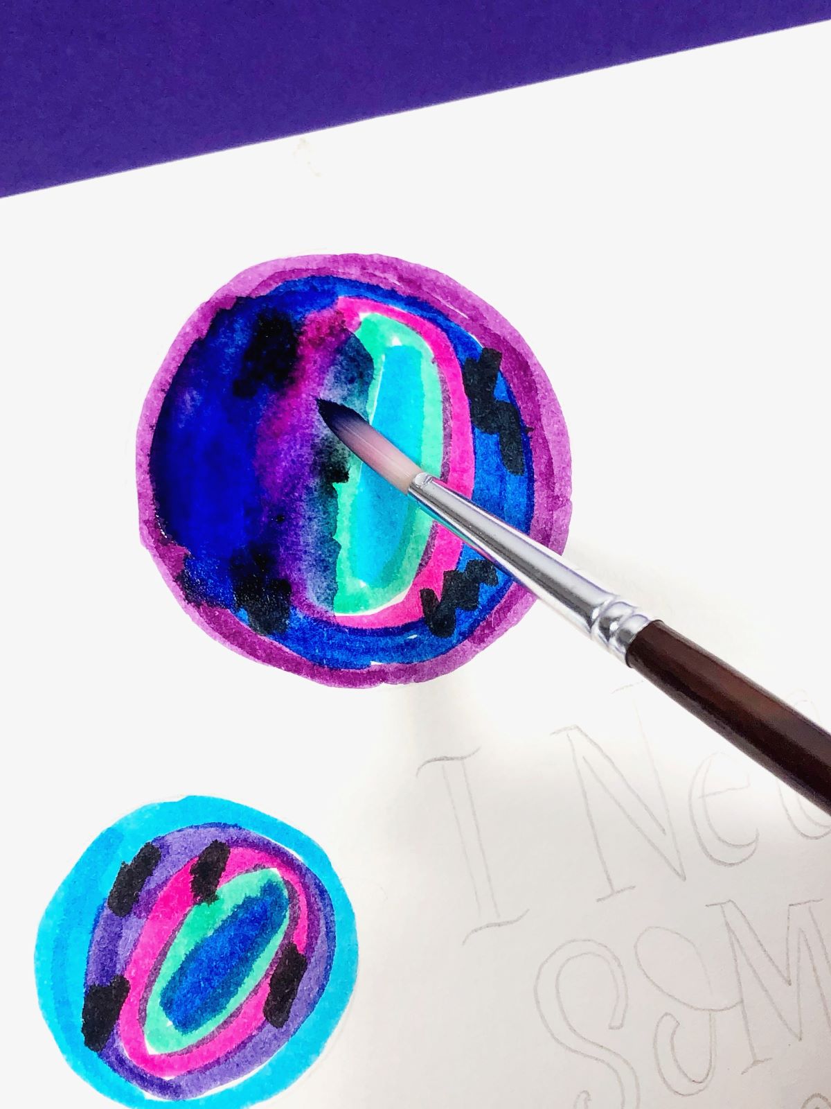 Watercolor a Space Print using Tombow's Dual Brush Pen Galaxy Set. Learn with @aheartenedcalling. #tombow #watercolor