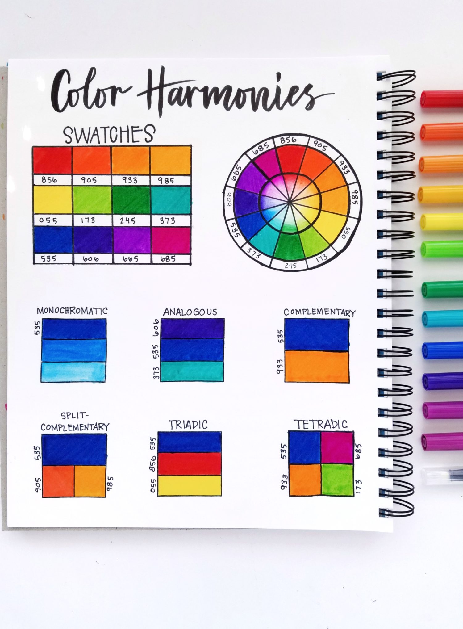 Create your own color harmonies using Dual Brush Pens and the color wheel with @graceannestudio. #tombowusa @tombowusa