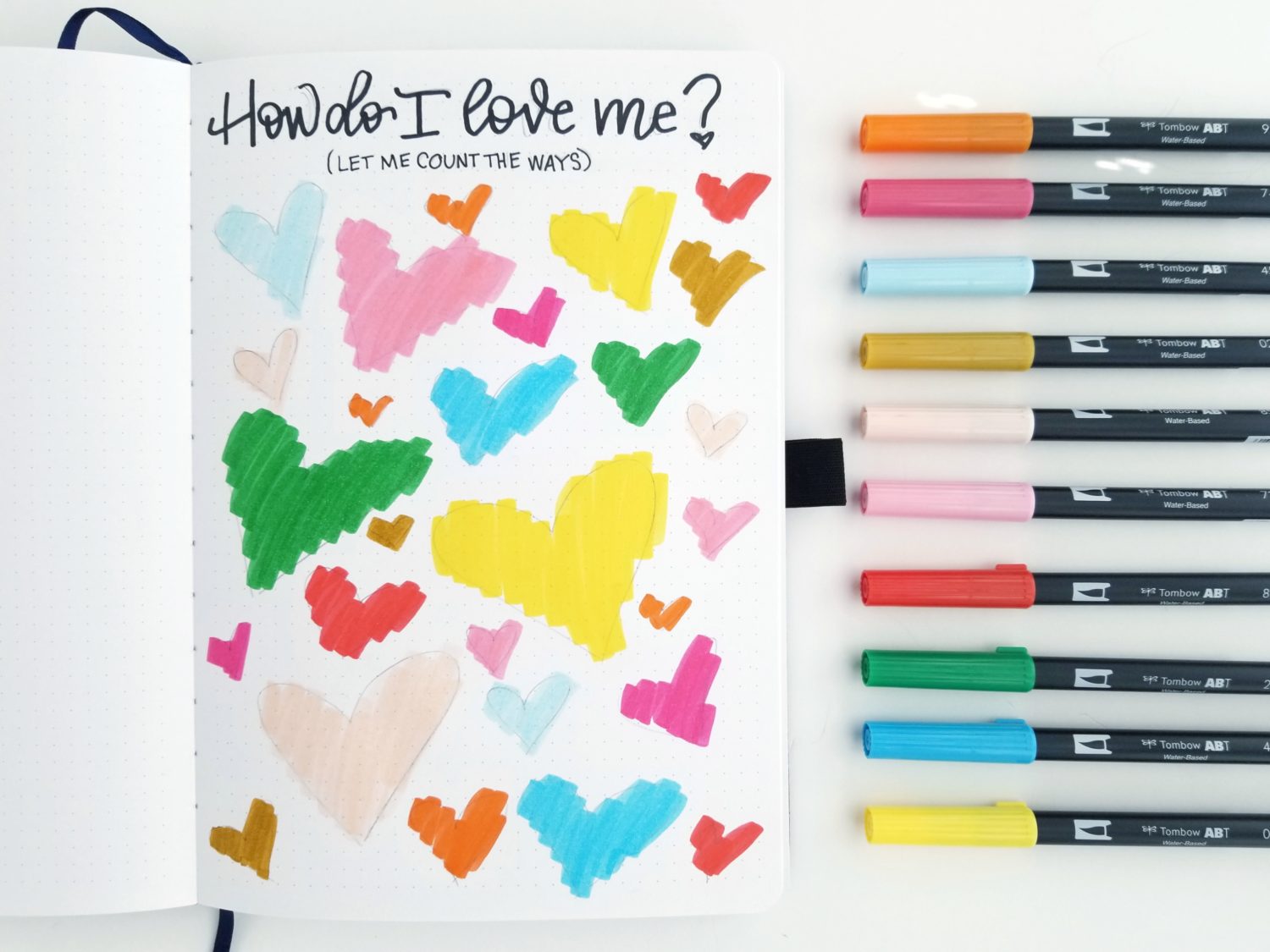 Self-Love Task Journal Spread - Tombow USA Blog