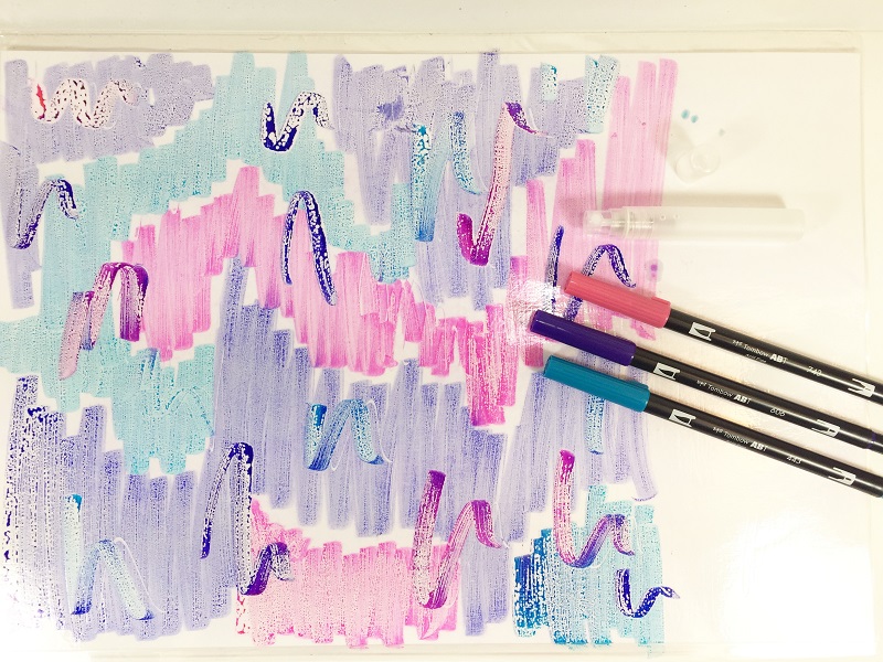 HOW TO MARBLE PAPER WITH THE TOMBOW BLENDING KIT BETH WATSON