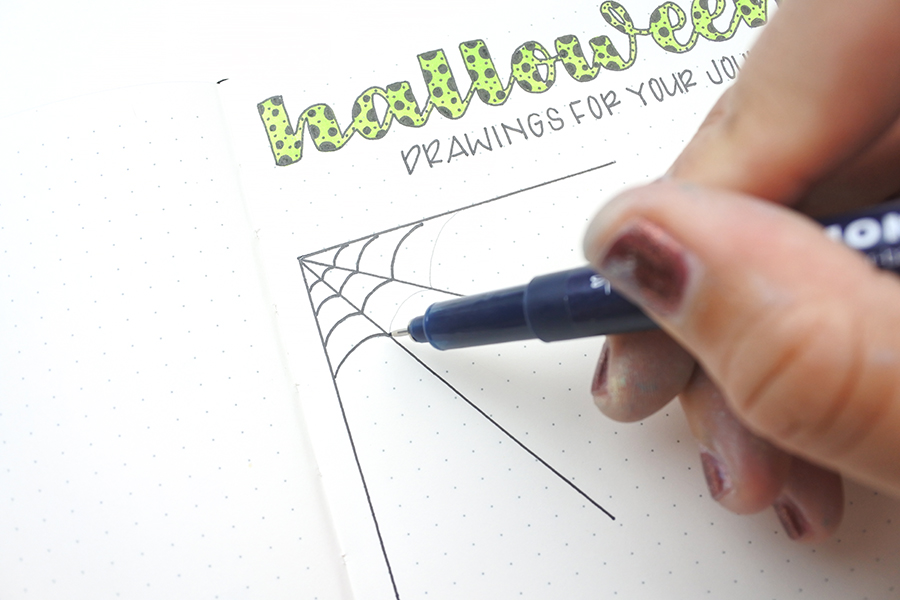 Dot Grid Journal: Adding Halloween Doodles by @thediyday for www.tombowusa.com