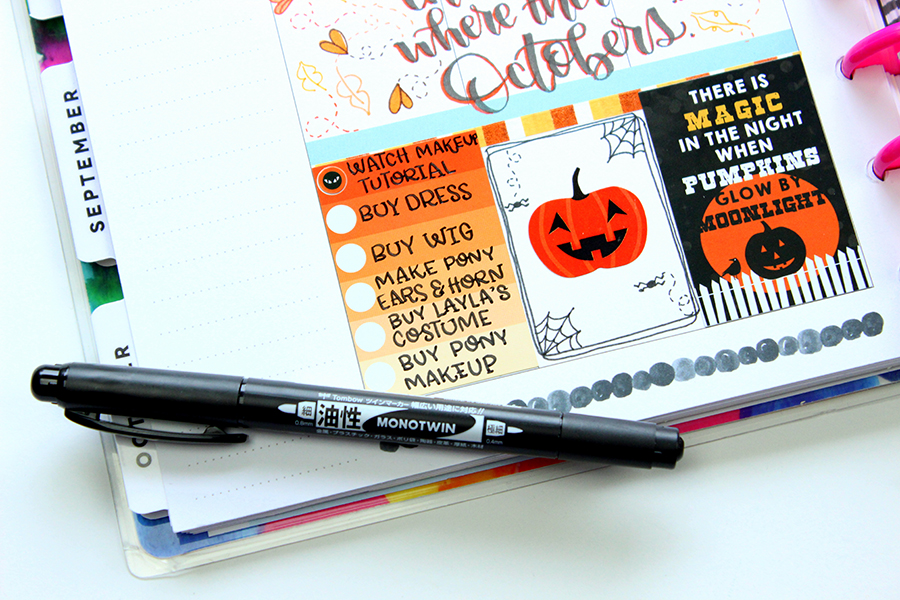 Halloween Planner Pages with Paper House and @tombowusa by @jenniegarcian