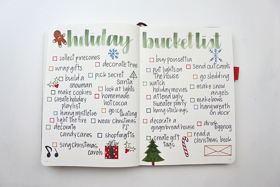 A Holiday Bucket List Journal Layout www.tombowusa.com by @thediyday