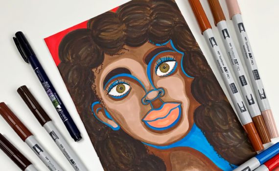 How to Create Art Inspired by Faith Ringgold #tombow #blackhistorymonth #art