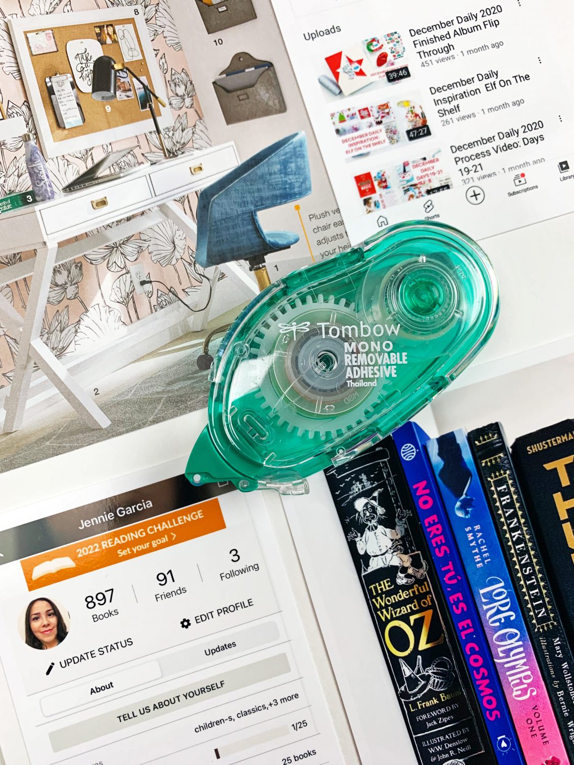 When you are making a vision board use the Tombow MONO Removable Adhesive to place your photos on the board. The adhesive let's you rearrange the photos until you are happy with the layout. #tombow #tombowusa #visionboard