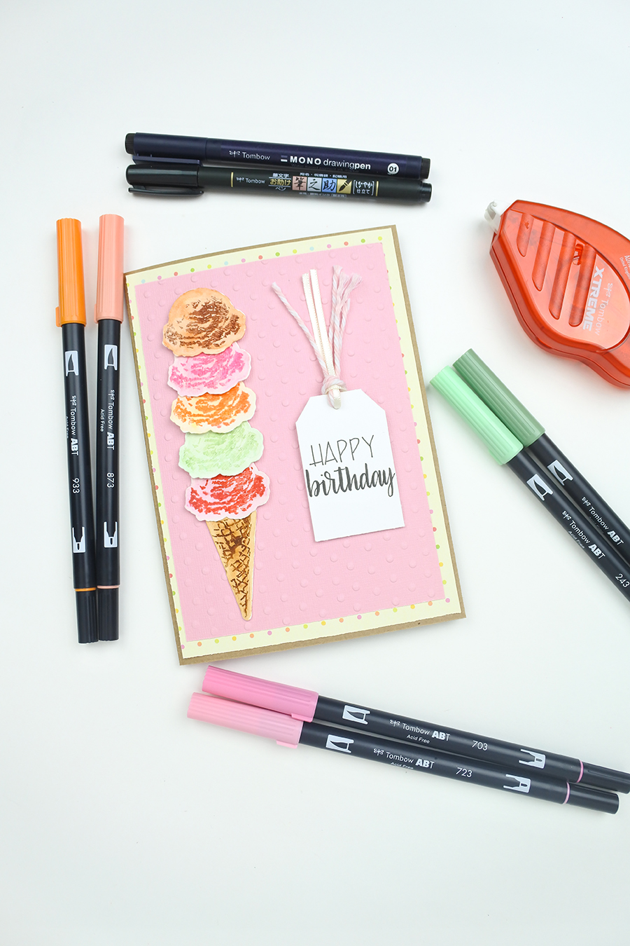 How to Watercolor with Tombow Brush Pens and Rubber Stamps