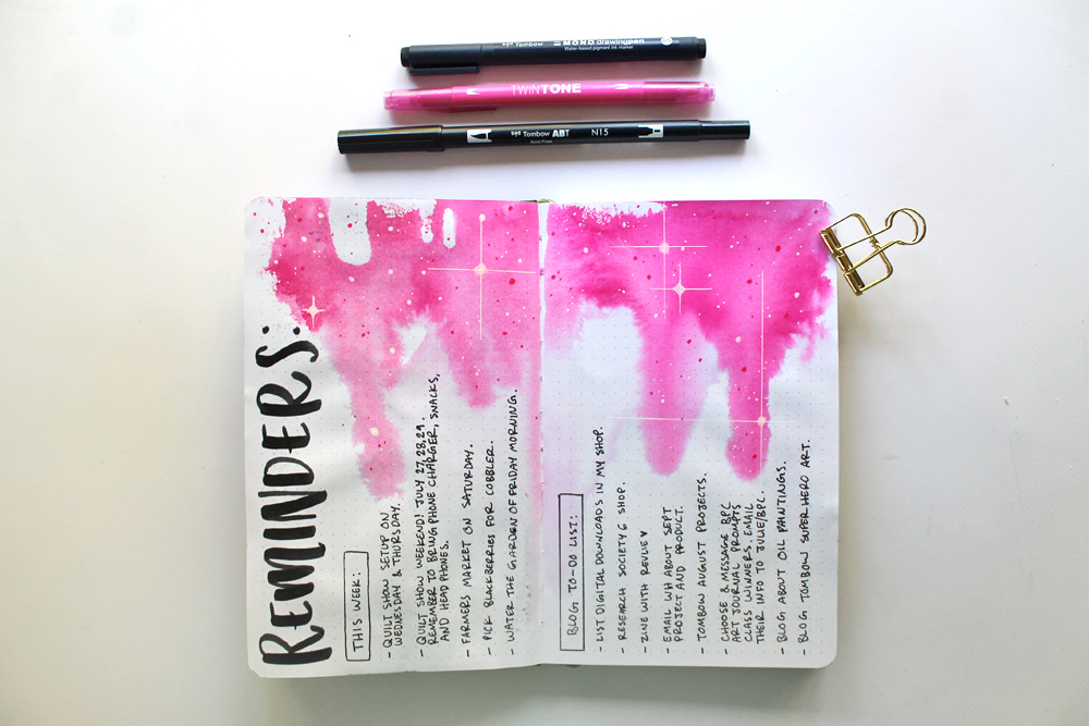 DIY "Watercolor Drip" Art Journal Background Using @tombowusa's NEW XL Blending Palette. Tutorial by @studiokatie