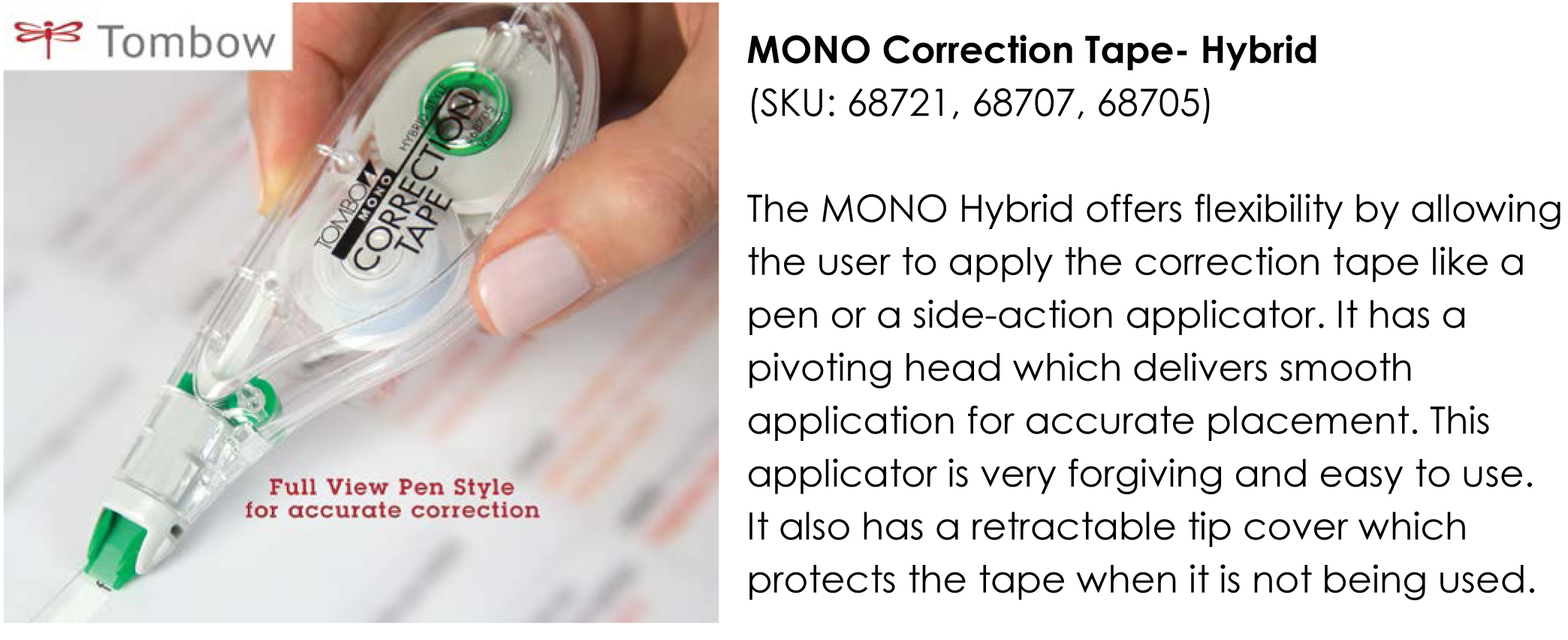 Tombow Mono Hybrid-Style Correction Tape - 1 - LegalSupply