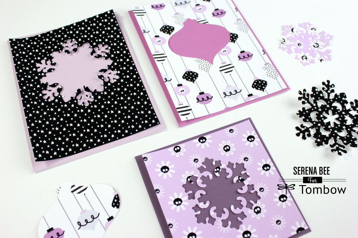 glitter holiday cards by serena bee