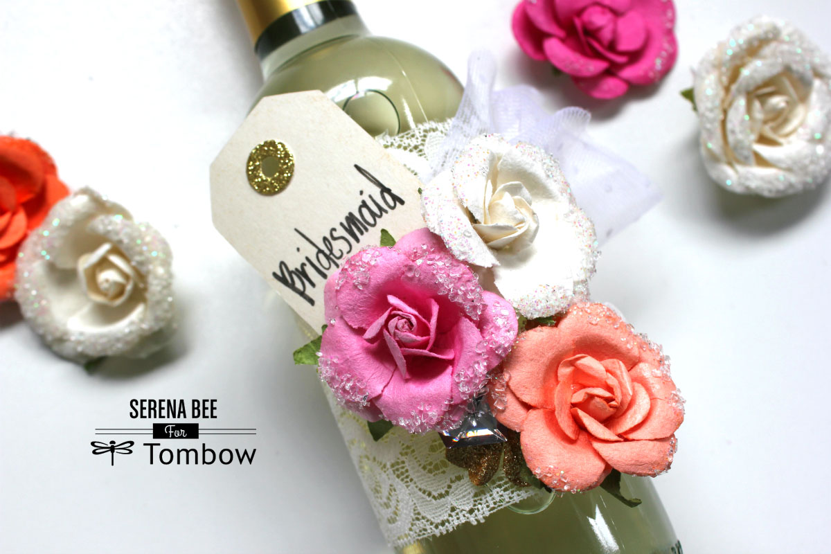 bridesmaids gift idea. decorative wine bottle by serena bee