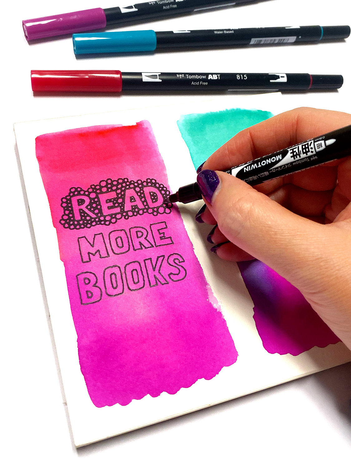 Bookmarks Using Tombow's Advanced Lettering Set by Jessica Mack on behalf of Tombow
