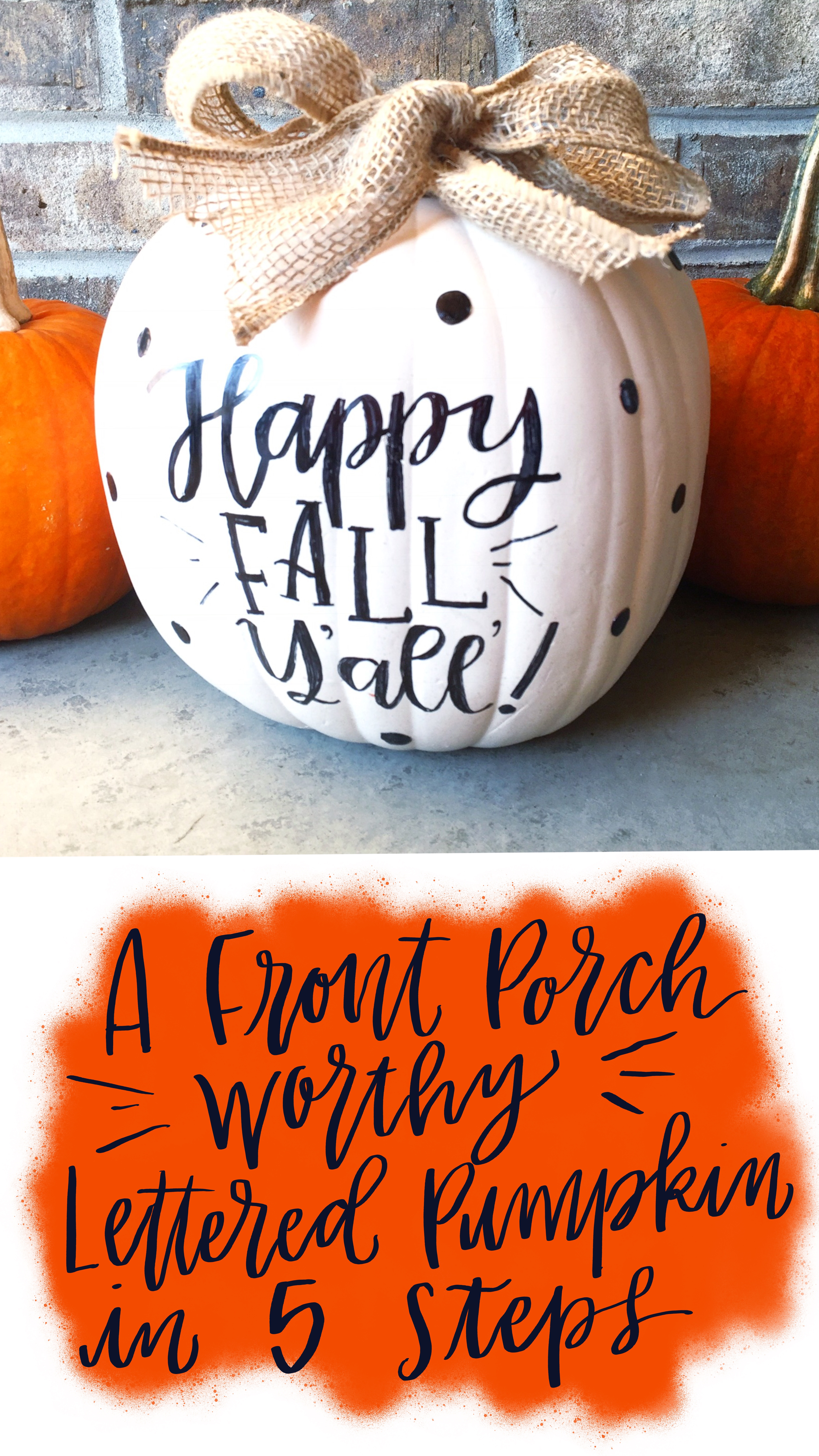 Lauren Fitzmaurice of Renmade Calligraphy shows you how to create a handlettered pumpkin that is covered in foil polkadots and burlap bow in this quick and easy 5 step tutorial using Tombow USA supplies. For more tips and tricks with letterIng and crafting goodness at renmadecalligraphy.com.