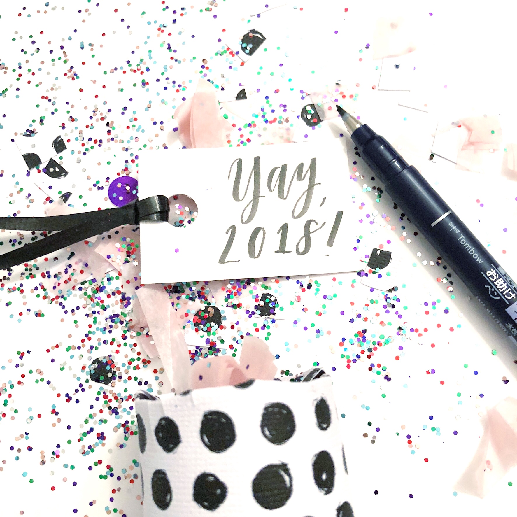 Lauren Fitzmaurice of @renmadecalligraphy takes you step by step through A Confetti Popper tutorial with her favorite tools from Tombow USA.com. For more lettering tips and tricks, check out her website at renmadecalligraphy.com.