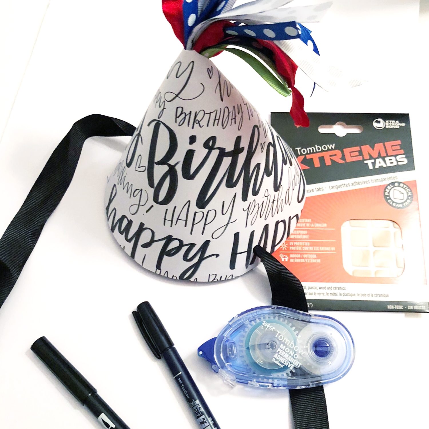 3 Simple Birthday Crafts with White Paper and Ribbon Tombow USA Blog